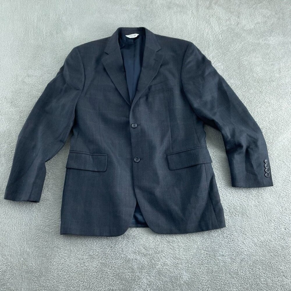 Joseph & Feiss Mens Charcoal Wool Blazer Size 40R Two-Button Suit Jacket 5635